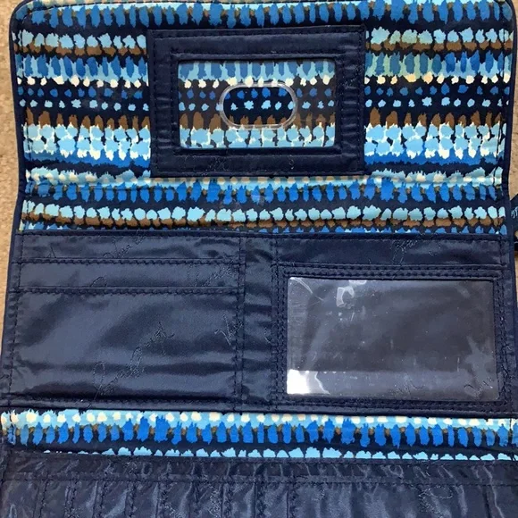 Vera Bradley Blue and Brown Floral Wallet - Picture 4 of 4